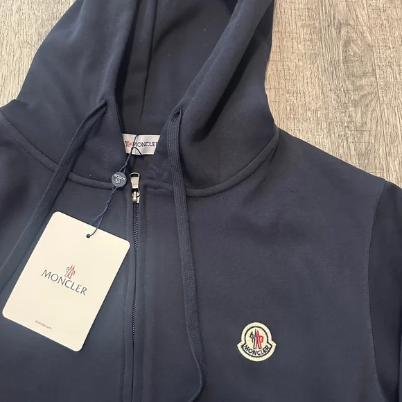 Moncler Kids Dark Blue Zip-Up Hoodie